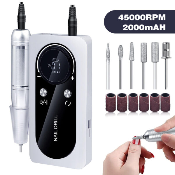 -45000RPM LCD Display Nail Drill - Image 3